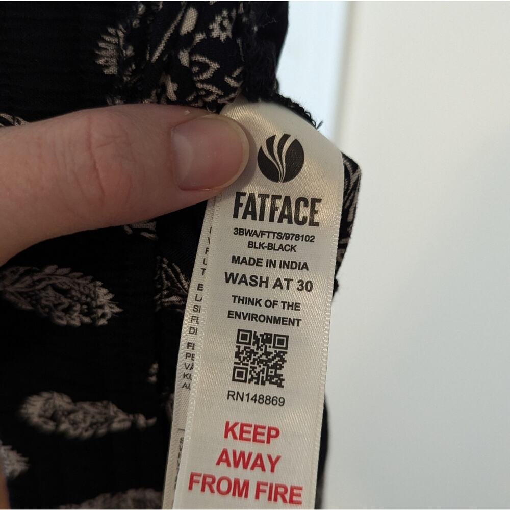Fat Face Black Floral Jogger Pants Size 6 - Picture 10 of 11